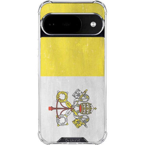 Vatican City Flag Distressed Google Pixel 10 Clear Case